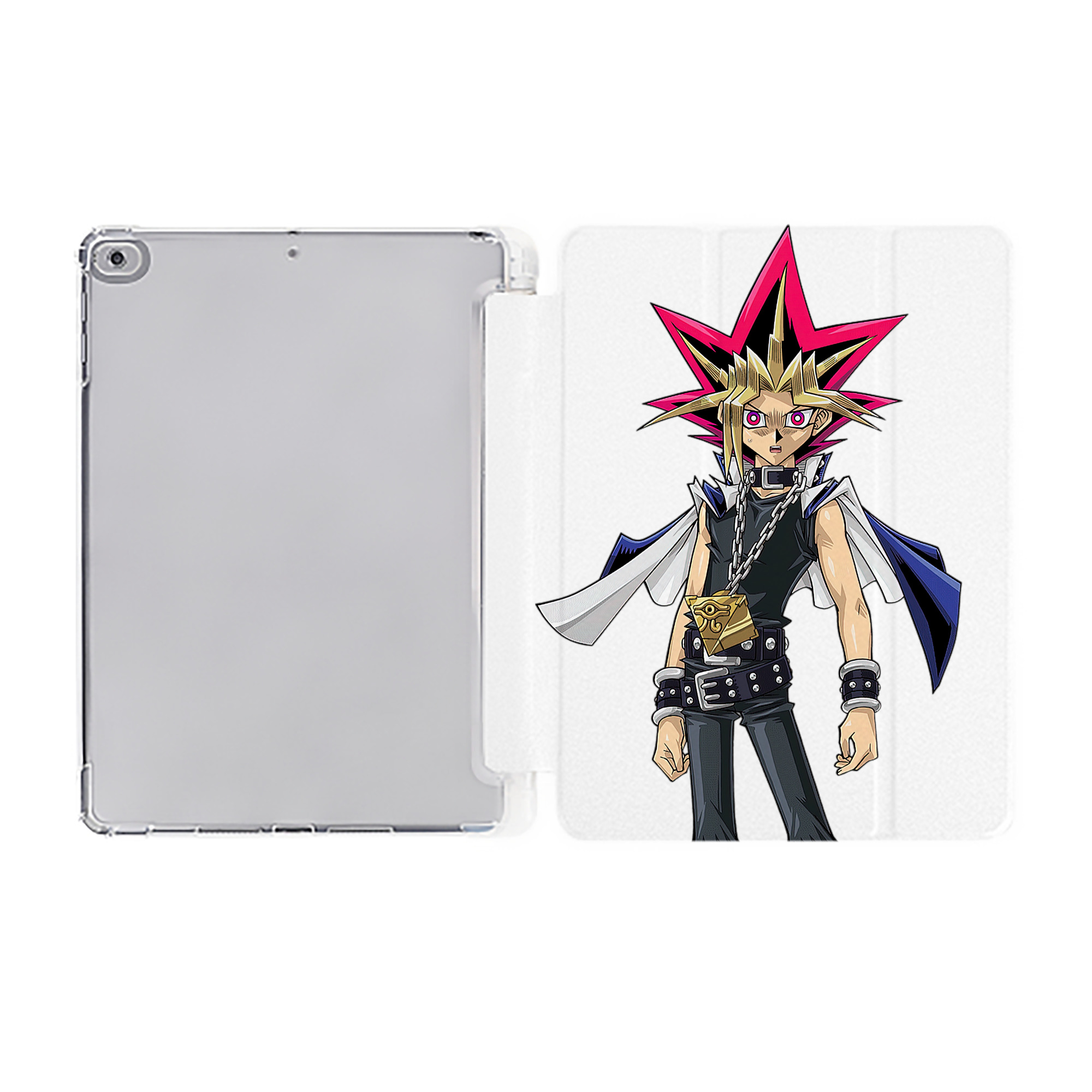 （画像用） 遊☆戯☆王 Yu-Gi-Oh! IPad ケース ペン収納付き 三つ折りスタンド PUレザー×シリコン 対応機種9.5/10.5/10.9インチ